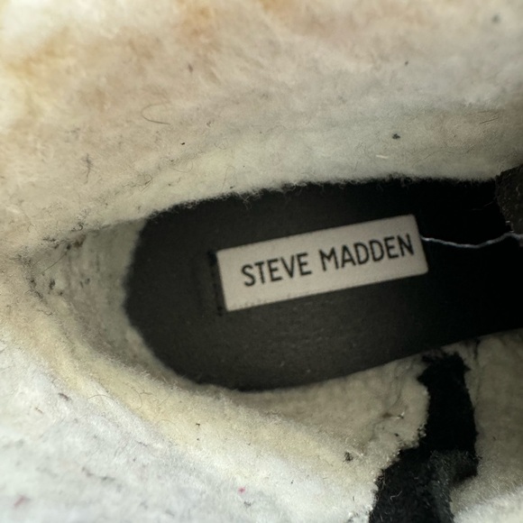 Steve Madden Women's Suede Sherpa Lined Lace Up Ankle Winter Boots Size 7 - Picture 10 of 10